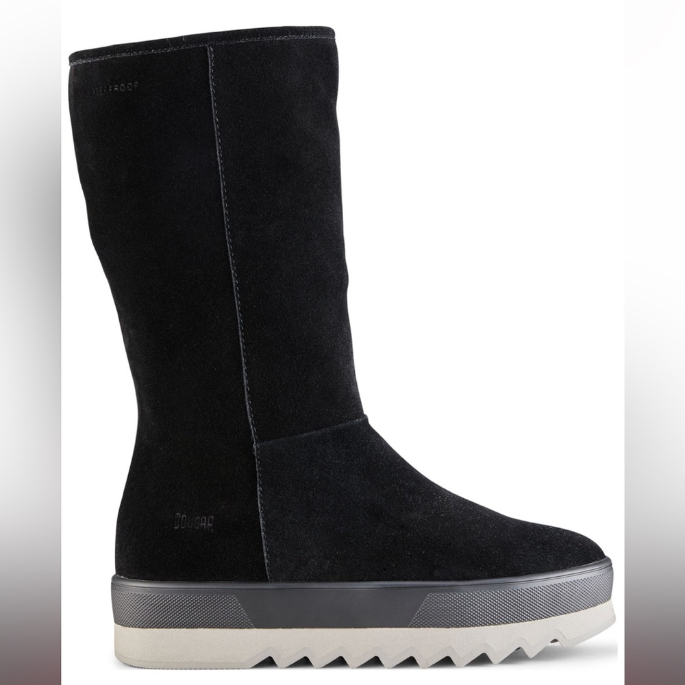 Cougar Waterproof Vail Black Fleece Lined Pull On Suede Boot